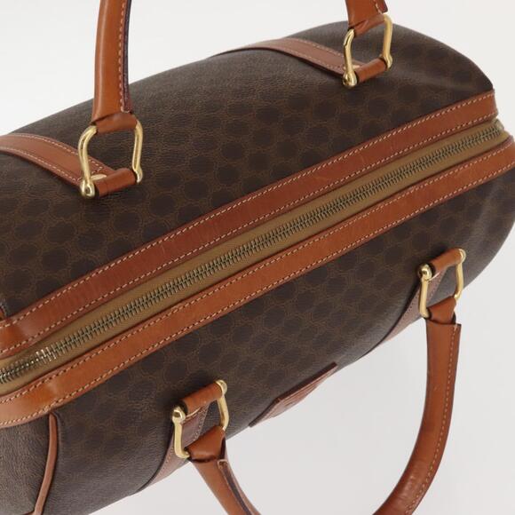 CELINE Macadam Canvas Boston Bag Pvc Brown Gold - Picture 6 of 12